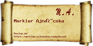 Merkler Ajnácska névjegykártya